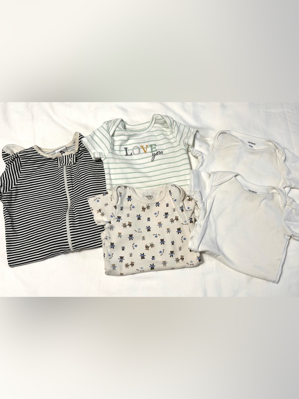 3-6 Month Bodysuits and Pajama One Piece Sleep 5 Pieces